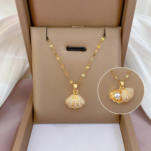 <span class=keywords><strong>Collier</strong></span> de <span class=keywords><strong>Perles</strong></span> d'Imitation en Coquillage Style Coréen pour Femme, Création de <span class=keywords><strong>Perles</strong></span> Incrustées, Cadeau Idéal pour Banquet Maritime et Mariage - Product Image 6