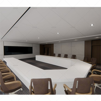 Mobilier de bureau mobile sur mesure 20 personnes design en forme de U bureau moderne salle de conférence surface solide réunion Table de conférence