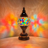 Lampe de table en mosaïque turque faite à la main, lampe de bureau en verre marocain vintage pour chambre à coucher, salon, décoration de la maison