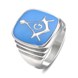 Vente directe usine – Bague unisexe plaquée or 18 carats avec zircon, style européen et américain, tendance, hip-hop, maçonnique, pour mariage et fiançailles - Product Image 3