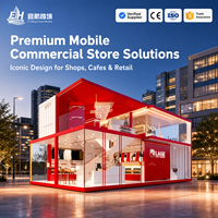 Maisons préfabriquées modulaires portables, rues commerciales, magasins mobiles à deux étages, cafés, magasins mobiles