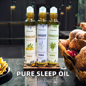 Huile essentielle d'aromathérapie biologique 100% pure anti-âge en roll-on, lavande, menthe poivrée, orange, pour un sommeil apaisant, parfum réconfortant - Product Image 2