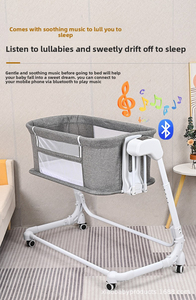 Premium Multifunctional Electric Baby Crib Portable Foldable Splicing Bed for Newborns 0-36 Months with Modern Design Metal - Product Image 3