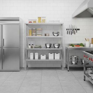 Mensola Estensibile in Acciaio Inox AISI 304 con 3 Ripiani 130 X 60 cm Altezza 150 cm per Organizzazione Cucina - Product Image 3