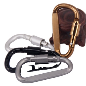 Custom Logo Aluminum D Shape Locking Carabiner Screw Gate Spring <b>Snap</b> Hook <b>Clip</b> for Outdoor Event Giveaways - Product Image 3