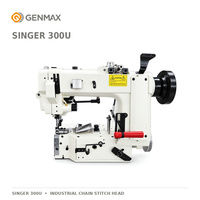 Tête de couture Singer 300U pour ourlets de ruban, tête de machine à coudre Singer 300U pour ourlets de ruban, tête de machine à ourlets de ruban à point de chaînette