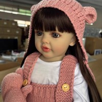 Realistische 55cm Reborn-Puppen Weiche und Liebenswerte Silikon-Mädchenpuppen mit Gebräunter Haut
