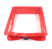 Moulure à ressort en silicone Moule à gâteau antiadhésif Moule en silicone et base en verre Outils à gâteau carrés