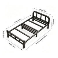 Cadre de lit simple pliable robuste en métal, portable et peu encombrant, pour chambre à coucher, maison, hôtel