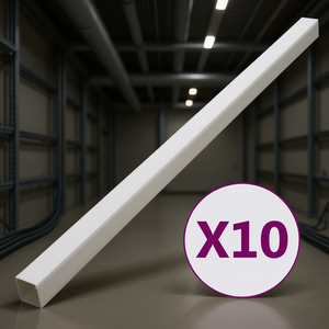 Canalina per cavi in PVC 3.9x2.4 pollici 32.8 piedi bianca per canaline portacavi - Product Image 2