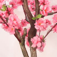 Künstlicher Pfirsichblütenbaum für Hochzeiten und Hotelfeiern, Großer Dekorativer Baum für Innen/Außen, Freistehende PVC-Seidenblumen