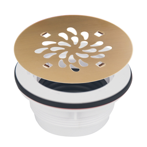 Grille de drain de douche au sol pour salle de bain, 4-1/4 pouces, dorée brossée, moderne, écologique, anti-corrosion, légère, facile à installer - Product Image 4