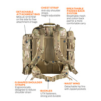 Sac à dos tactique en nylon Rhino Rescue Emergency 40L imperméable R40, plusieurs couleurs au choix, logo personnalisé OEM
