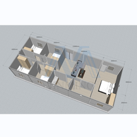 Maison préfabriquée de haute qualité avec salle de bain, 3 chambres, 40 pieds, maisons modulaires préfabriquées en Chine