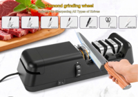 Aiguiseur électrique d'angle réglable pour couteaux et ciseaux - Diamant/Céramique Multi-grains Écologique Durable Multifonctionnel pour la cuisine