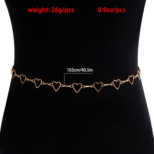 2025 bijoux 18K plaqué or en acier inoxydable taille chaîne délicate mignon <span class=keywords><strong>creux</strong></span> coeur tour de cou fille taille chaîne - Product Image 4