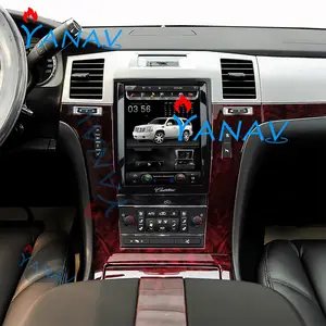 Autoradio avec écran Vertical Tesla, 10.4 pouces, système multimédia, DVD, GPS, lecteur DVD, pour voiture Cadillac escalade (2007 — 2012)