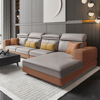 Sofá Modular en Forma de U Contemporáneo de 7 a 8 Plazas, Sofá Seccional Reclinable de Microfibra, Juego de Sofás Cama para Sala de Estar de Apartamento o Villa