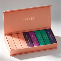 Boîte rigide à couvercle magnétique pour ensemble de 8 huiles essentielles, flacons de 2/3/5 ml avec boîtes intérieures pliables, emballage pour rouge à lèvres, kit d'échantillons de parfum
