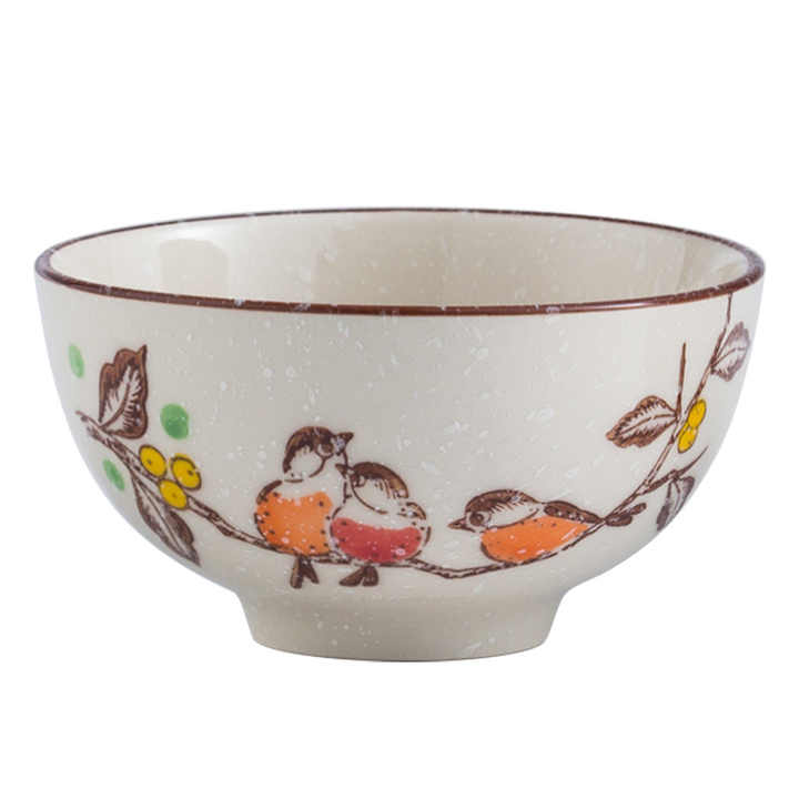 4.5 Inch Ceramic Household Rice Bowl Japanese Retro Restaurant Home Tableware Eating Soup Bowl Matcha Dessert Bowls