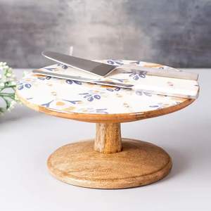 Support à gâteau en bois fait main, écologique, compatible lave-vaisselle, pour la présentation de desserts, la décoration de table et la présentation en boulangerie - Product Image 5