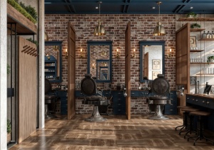 Service de Design d'Intérieur de Salon de Coiffure de Luxe Sur Mesure, Aménagement Moderne pour Salon Homme et Vitrine d'Exposition pour Coiffure - Product Image 3