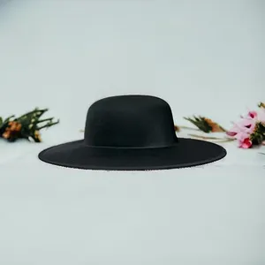 Cappello Catrina con tesa larga e copricapo rotondo in tessuto solido per coprire il costume da bagno - Product Image 5