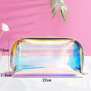 Sac de maquillage personnalisable en TPU, portable, multifonction, résistant à l'eau, avec poignée souple et fermeture éclair, grande capacité - Product Image 3