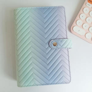 Nuovo stile minimalista portatile A6 trapuntato in pelle PU organizzatore personalizzato <span class=keywords><strong>buste</strong></span> in contanti basso MOQ Budget Planner Kawaii Budget Binder - Product Image 3