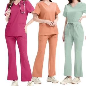 ชุดยูนิฟอร์มพยาบาลแบบใหม่ สไตล์โรงพยาบาล สีสันแฟชั่น สปา ความงาม เสื้อแจ็คเก็ต ชุดสครับสีน้ำเงิน ชุดสครับแขนสั้นสำหรับบุคลากรทางการแพทย์ - Product Image 1