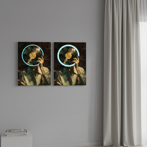 Tableau mural abstrait lumineux à LED, art mural <span class=keywords><strong>moderne</strong></span> encadré pour salon, grande peinture suspendue - Product Image 3