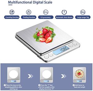 เครื่องชั่งพลาสติกสำหรับใช้ในครัวระบบดิจิทัลอัตโนมัติพร้อมแบตเตอรี่ความแม่นยำ1g กันน้ำพร้อมฝาปิด - Product Image 3