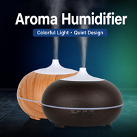Humidificador con Aroma a Madera Oscura, Difusor de Aceites Esenciales Ultrasónico de 300 ml, Luz Colorida, Silencioso, Difusor de Aire para Habitaciones