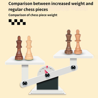 Jeu d'échecs en bois massif de tournoi standard avec des pièces magnétiques de 3,5 pouces et des pièces lestées de 3,75 pouces, design haut de gamme