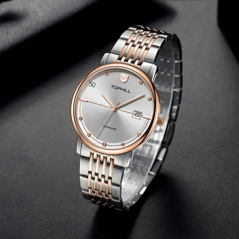 Tophill бренд, оптовая продажа, модные классические простые мужские наручные часы, роскошные дистрибьюторские кварцевые часы для мужчин