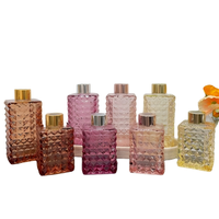 Flacon diffuseur d'huiles essentielles en verre carré brillant et coloré de luxe, 100 ml, 250 ml, avec bouchon à vis, pour parfum d'intérieur