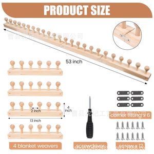 Wooden Knitting Board Frame Diy <b>Pine</b> Craft Kit For Home Decoration Handmade Tapestry Scarf Towel Making - Product Image 4