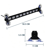 Barre lumineuse d'avertissement LED 54W à ventouse pour pare-brise avant et arrière, boîtier en aluminium, RVB multicolore changeant, clignotante, pour camion