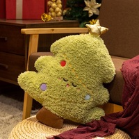 Weihnachtliche Rote Bestickte Superweiche Plüsch-Kissen Weihnachtsbaum-Puppe mit PP-Baumwollfüllung für Wohnzimmer-Sofa