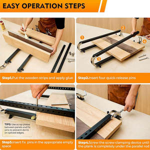 Penjepit Kayu Paralel Baja Karbon 2-Piece - Perlengkapan Penjepit Multifungsi untuk Papan dan Lemari - Product Image 3