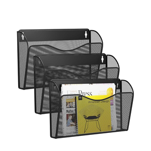 Organisateur de fichiers mural, lot de 3 - Porte-documents de bureau en fer robuste pour montage mural - Organisateur de documents suspendu - Product Image 4