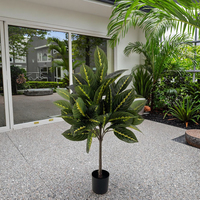 Großhandel Künstlicher Immergrüner Baum für Innen und Außen Banyanbaum 95cm Topfpflanze Wohnzimmer Garten Landschaftsgestaltung Dekoration