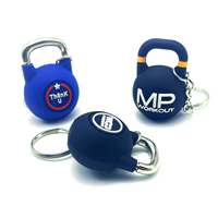 Porte-clés haltère personnalisé en caoutchouc PVC souple, haltère, plaque de pare-chocs, Kettlebell, cadeau, double face, 3d