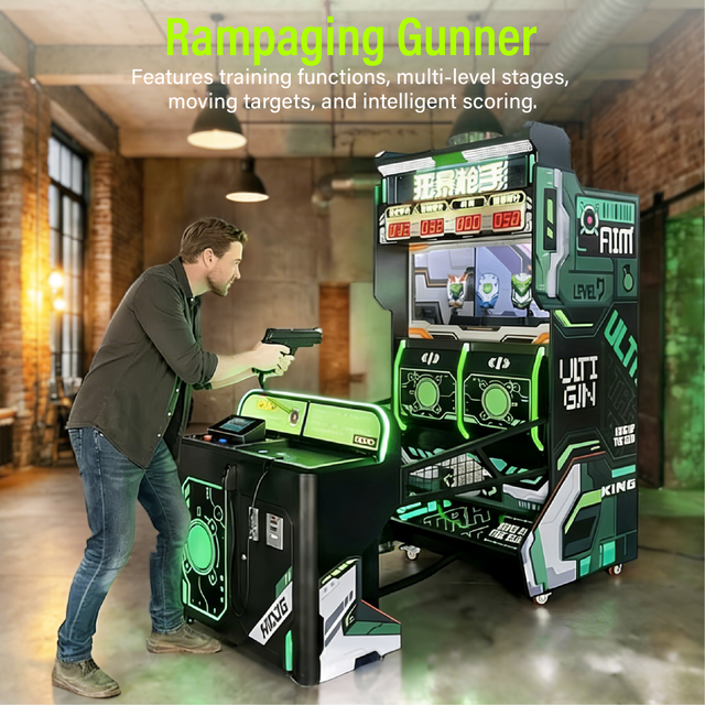 Coin Operated Infrared Laser Shooting Game Machine 1 Player Arcade Shooting Gun Game Simulator Indoor Target Metal Iron English