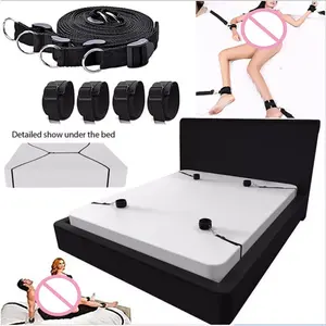 Harnais BDSM Ensemble Maison Chambre Contraintes Bondage Ceinture Doux En Peluche Sangle Réglable Bondage Kit Adulte Jeu Jouets Sexuels Pour Les Couples