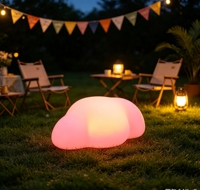 Lampe de sol en forme de nuage à LED, IP65, étanche, rechargeable, multicolores, luminaire décoratif de Noël, télécommande