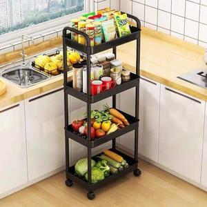 Chariot en plastique 30 cm à 3 niveaux avec roulettes pour rangement domestique, chambre et cuisine - Product Image 2