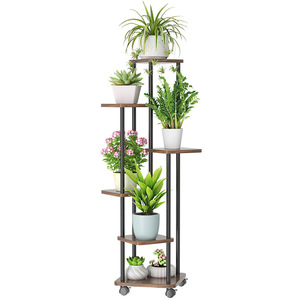 Étagère à fleurs en métal durable à 5 niveaux pour plusieurs plantes, porte-fleurs hauts d'angle, utilisation intérieure/extérieure, décoration pour la maison et le jardin - Product Image 3