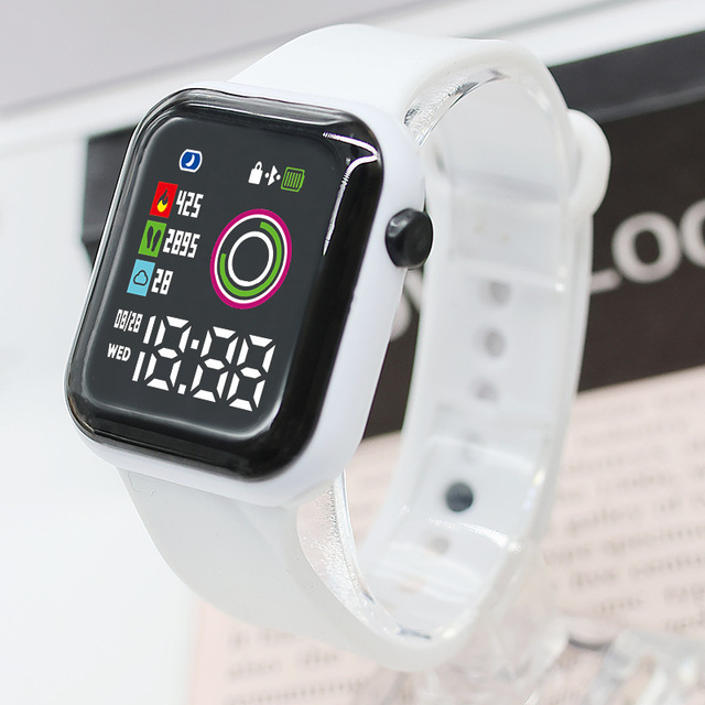 Factory Hot Selling Outdoor LED Electronic Watch Case Magic Circle Fashion Watch Simple Square Button for Student Boy Girl Watch