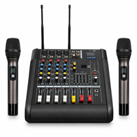 Console de mixage audio professionnelle AOFO PMX-402S, 4 canaux, 400W, avec microphone, Bluetooth, USB, enregistrement écho